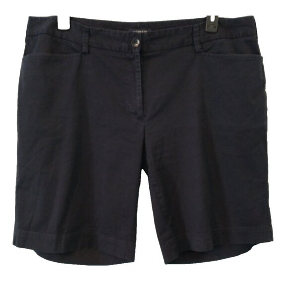 Lands End Chino Shorts Pockets Classic Navy 10” Inseam Mid-Rise Stretch - 16W - Picture 1 of 6